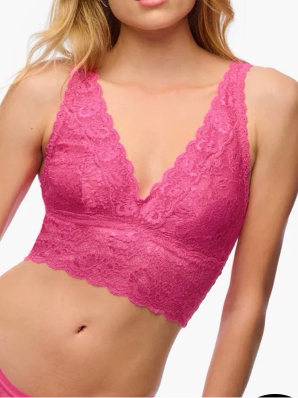 Cosabella Never Say Never Hot Pink Lace Plungie Bralette